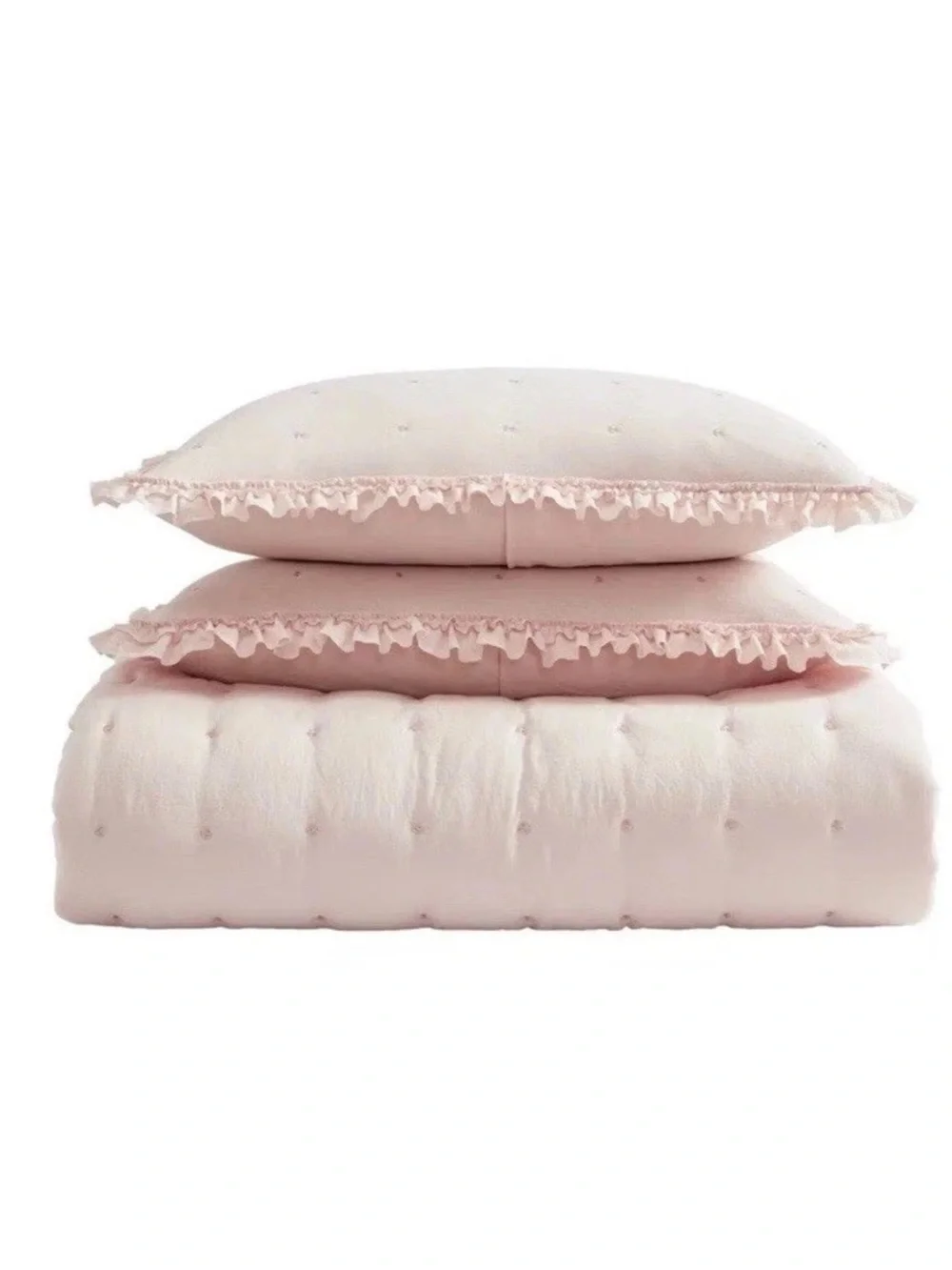 Laura Ashley Hailee Pink Full/Queen Ruffle Quilt Set 3-Piece NWT